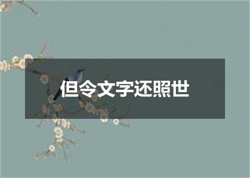 但令文字还照世