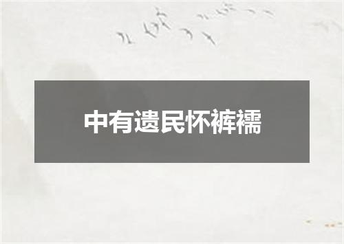 中有遗民怀裤襦