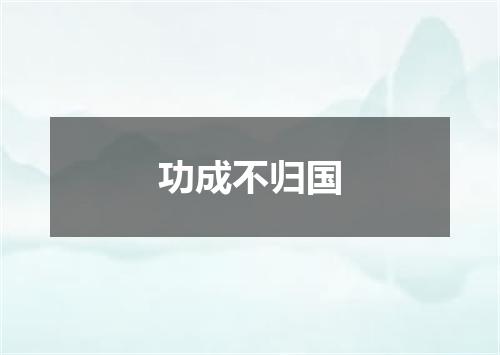 功成不归国