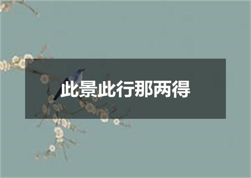 此景此行那两得
