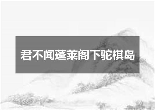 君不闻蓬莱阁下驼棋岛
