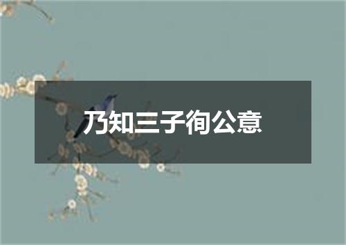 乃知三子徇公意