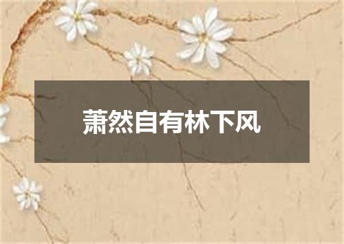 萧然自有林下风