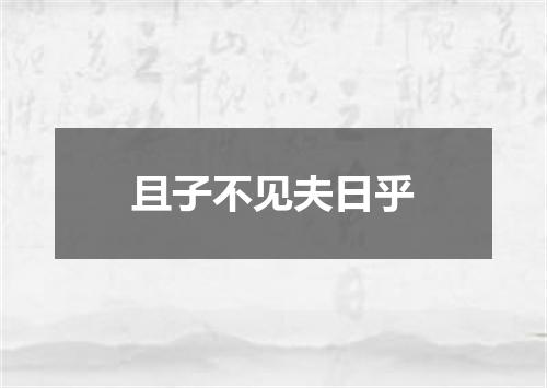 且子不见夫日乎