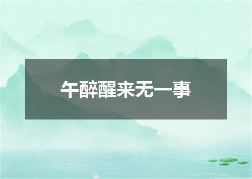 午醉醒来无一事