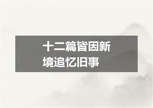 十二篇皆因新境追忆旧事