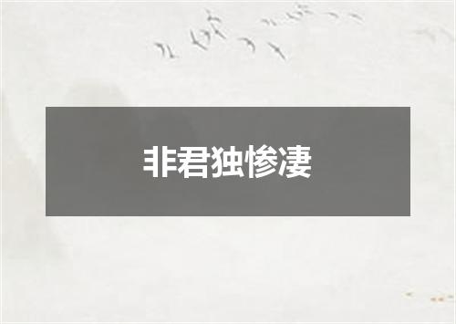非君独惨凄