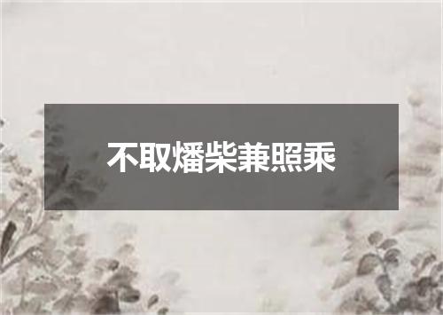 不取燔柴兼照乘