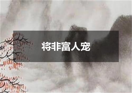 将非富人宠