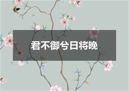 君不御兮日将晚