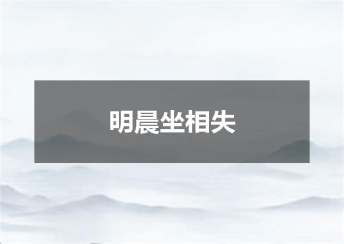 明晨坐相失