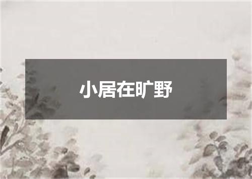 小居在旷野