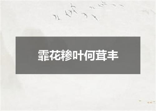 霏花糁叶何茸丰