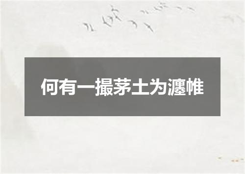 何有一撮茅土为瀍帷