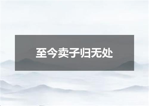 至今卖子归无处