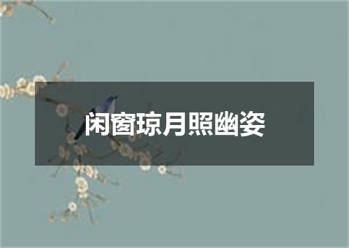 闲窗琼月照幽姿