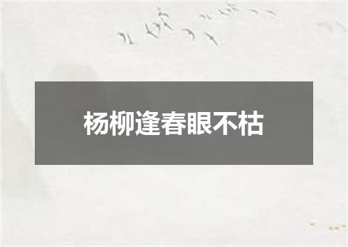 杨柳逢春眼不枯