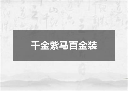 千金紫马百金装