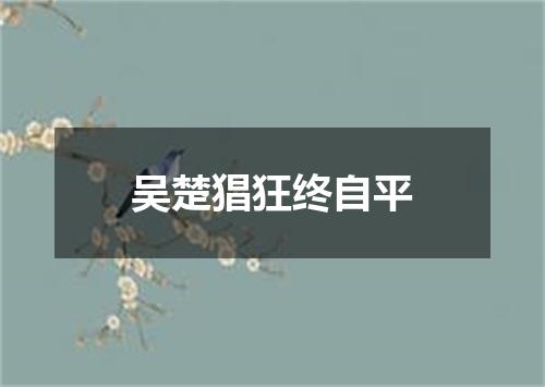 吴楚猖狂终自平