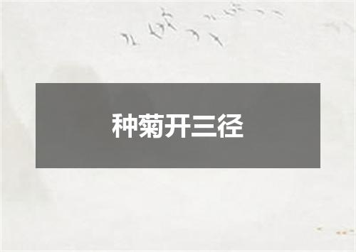 种菊开三径