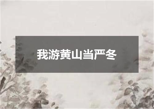 我游黄山当严冬