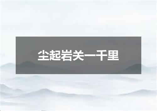 尘起岩关一千里