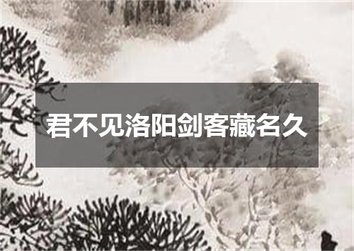 君不见洛阳剑客藏名久