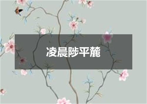 凌晨陟平麓