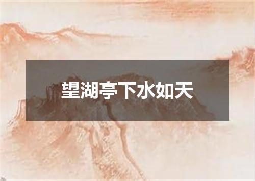 望湖亭下水如天