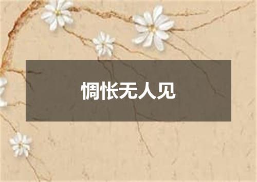 惆怅无人见