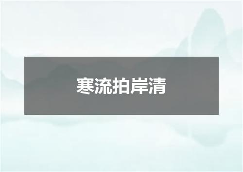 寒流拍岸清