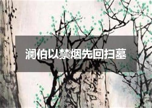 澜伯以禁烟先回扫墓