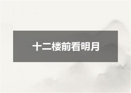 十二楼前看明月