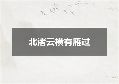 北渚云横有雁过