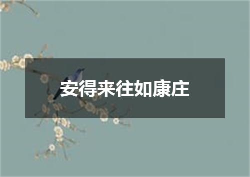 安得来往如康庄