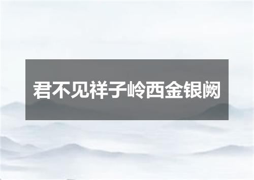 君不见祥子岭西金银阙