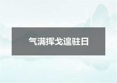气满挥戈遑驻日