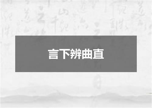 言下辨曲直