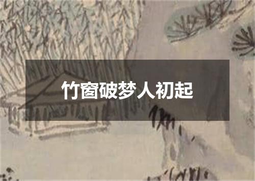 竹窗破梦人初起