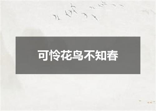 可怜花鸟不知春