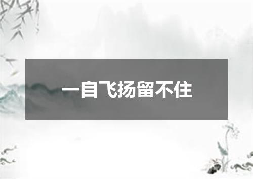 一自飞扬留不住