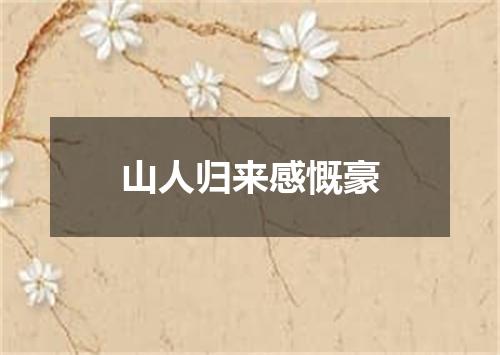 山人归来感慨豪