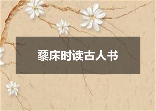 藜床时读古人书