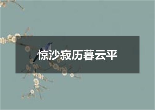 惊沙寂历暮云平