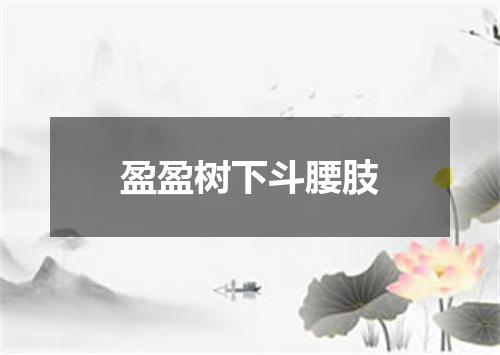 盈盈树下斗腰肢