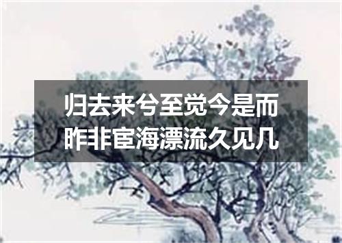 归去来兮至觉今是而昨非宦海漂流久见几
