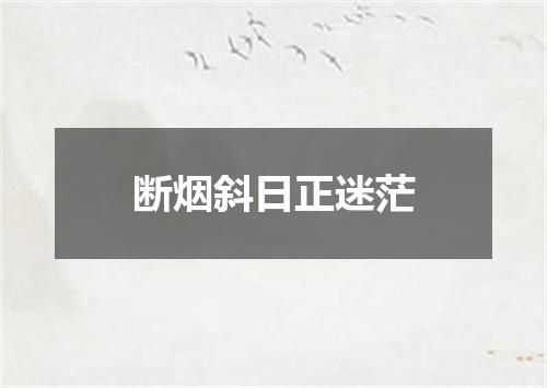 断烟斜日正迷茫