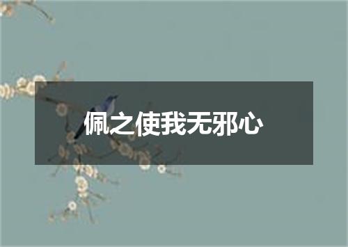 佩之使我无邪心