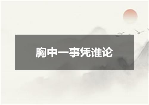 胸中一事凭谁论