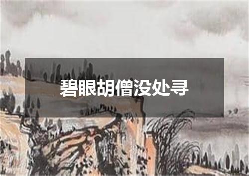 碧眼胡僧没处寻